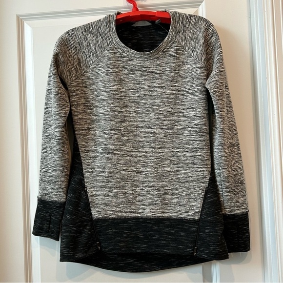 Athleta Colorblock Raglan Sleeve Sweatshirt Sz S Hem Zippers Athleisure Yoga - Picture 1 of 8
